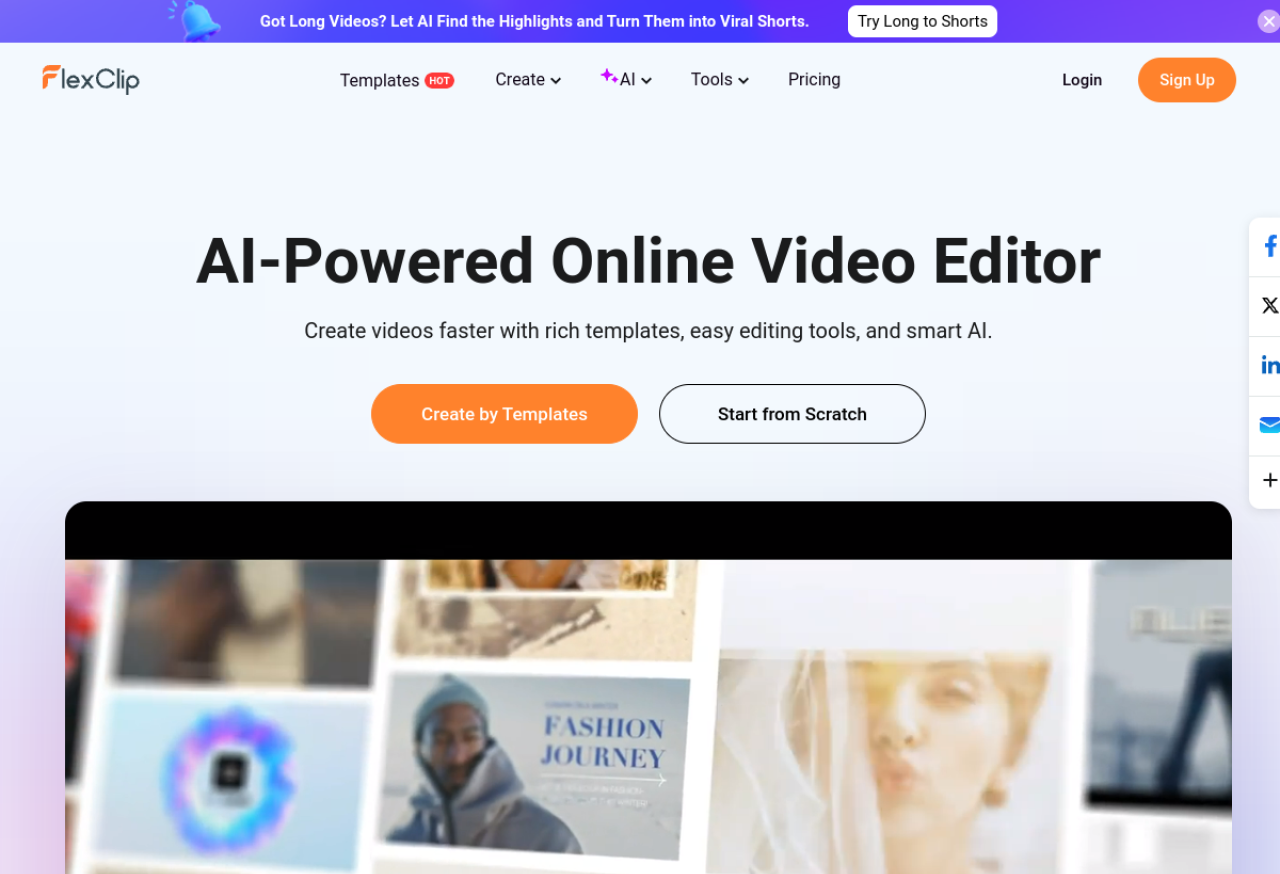 FlexClip, éditeur vidéo en ligne gratuit