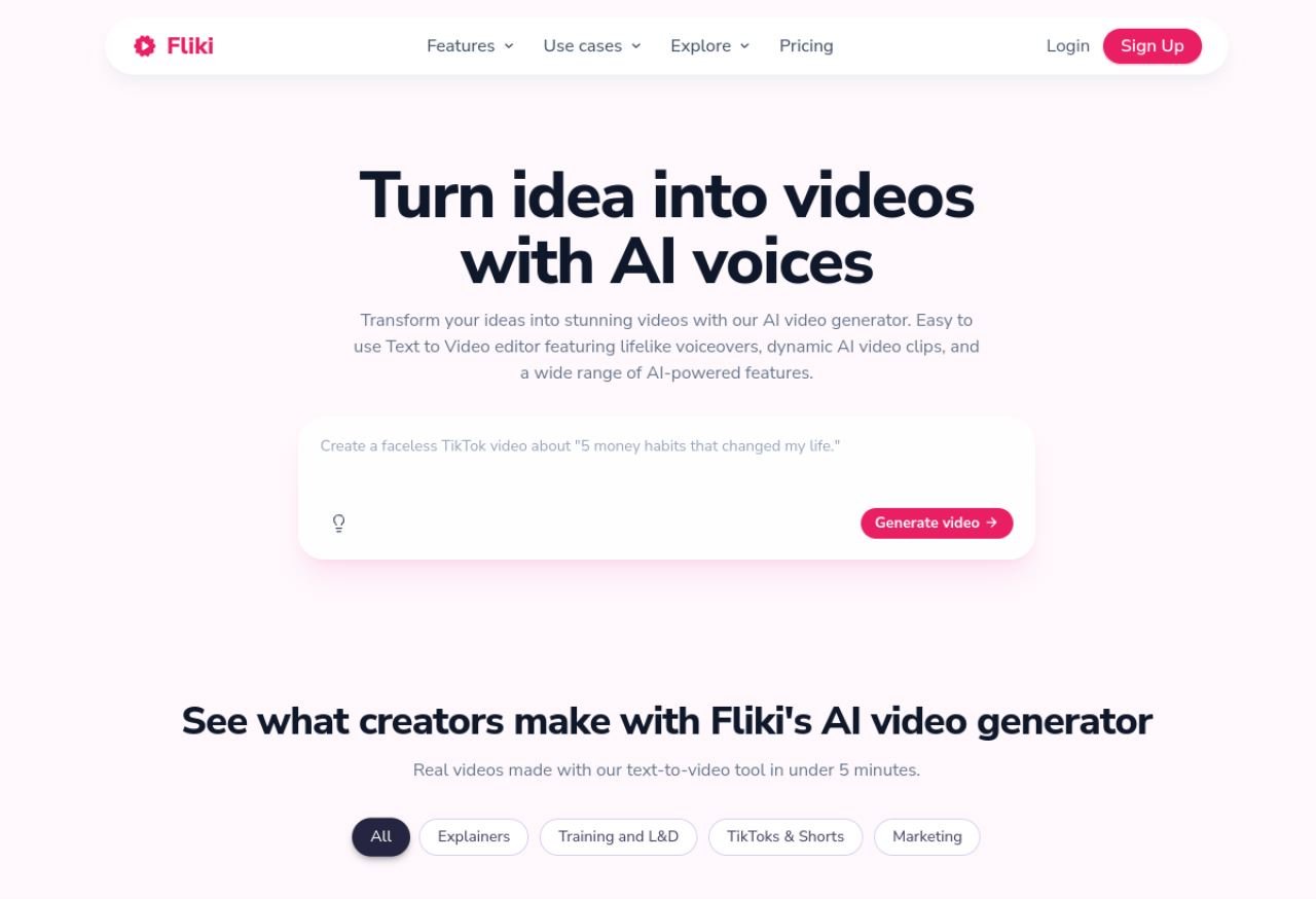 Fliki — text-to-video avec voix off naturelles
