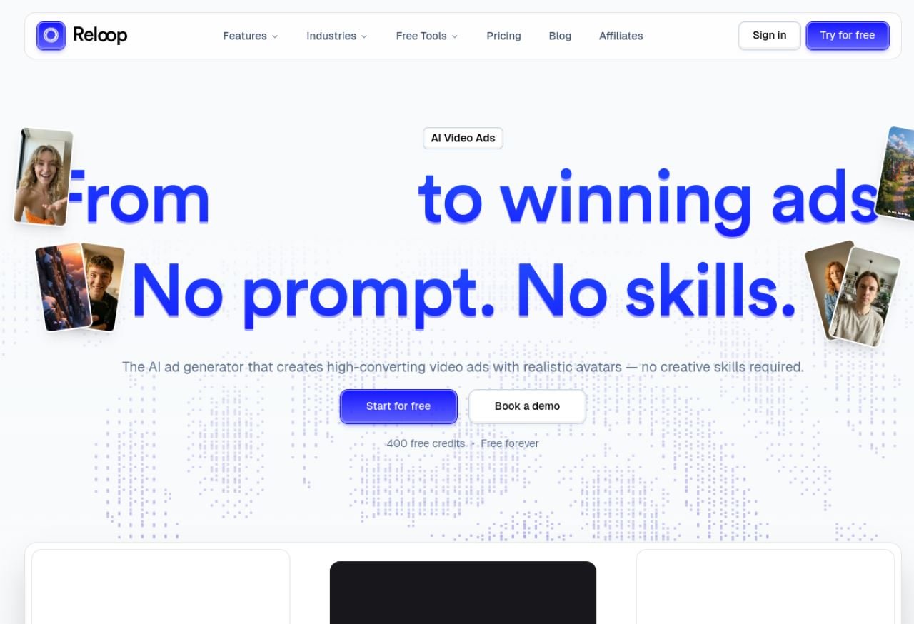 Reloop — pubs vidéo UGC sans compétences