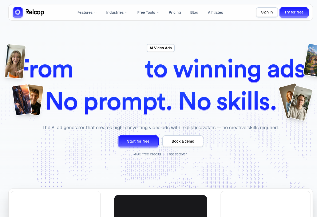 Reloop — pubs vidéo UGC sans compétences