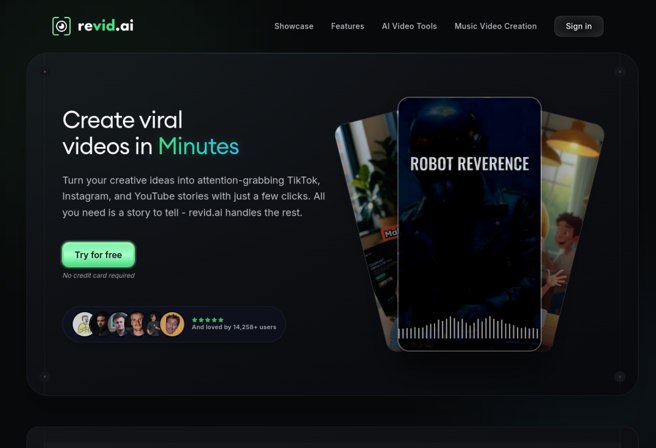 Revid — outil de vidéos faceless virales