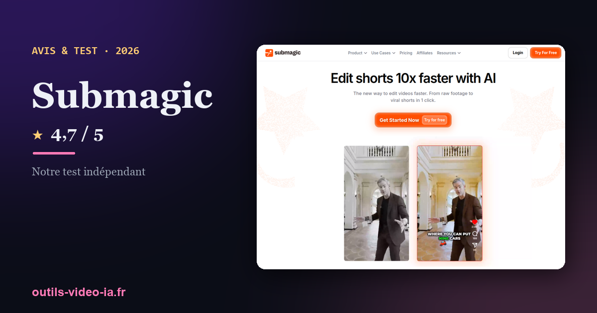 Submagic — aperçu du site officiel